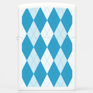 Peacock Blue Argyle Diamond Zippo Lighter