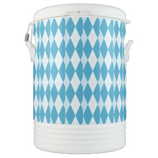 Peacock Blue Argyle Small Diamond Shape Beverage Cooler