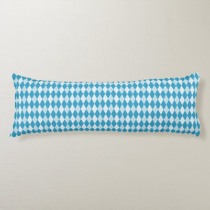 Peacock Blue Argyle Small Diamond Shape Body Pillow