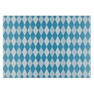 Peacock Blue Argyle Small Diamond Shape Cutting Board