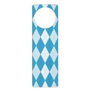 Peacock Blue Argyle Small Diamond Shape Door Hanger