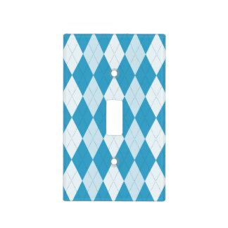 Peacock Blue Argyle Small Diamond Shape Light Switch Cover