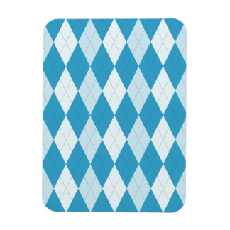 Peacock Blue Argyle Small Diamond Shape Magnet