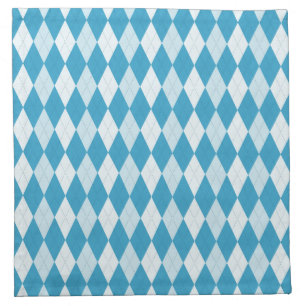Peacock Blue Argyle Small Diamond Shape Napkin