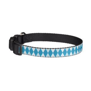 Peacock Blue Argyle Small Diamond Shape Pet Collar
