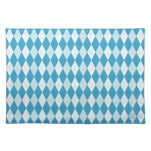 Peacock Blue Argyle Small Diamond Shape Placemat