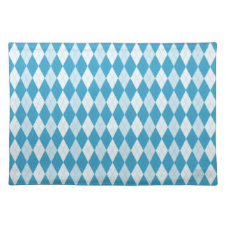 Peacock Blue Argyle Small Diamond Shape Placemat