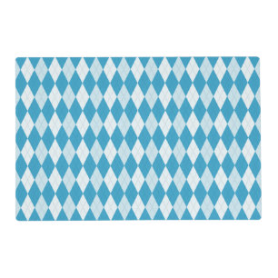 Peacock Blue Argyle Small Diamond Shape Placemat