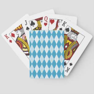 Peacock Blue Argyle Small Diamond Shape Poker Cards