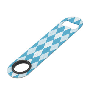 Peacock Blue Argyle Small Diamond Shape Speed Bottle Opener