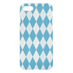 Peacock Blue Argyle Small Diamond Shape iPhone SE/8/7 Case