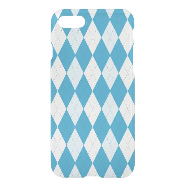 Peacock Blue Argyle Small Diamond Shape Uncommon iPhone Case (Back)