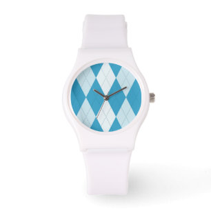 Peacock Blue Argyle Small Diamond Shape Watch