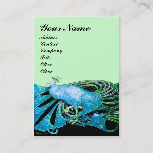 PEACOCK blue black Business Card