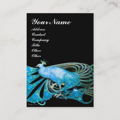 PEACOCK blue black Business Card