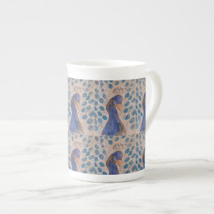 Peacock Blue  Bone China Mug