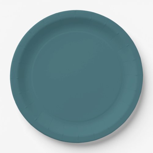 Peacock Blue Dark Teal Deep Aqua Green_Blue Paper Plates