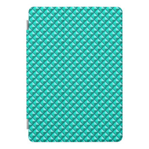 Peacock blue, enamel look, studded grid iPad mini Pro Cover