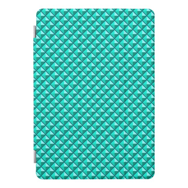 Peacock blue, enamel look, studded grid iPad mini  Pro Cover (Front)