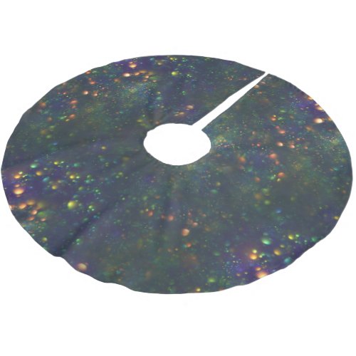 Peacock Blue Green Galactic Glitter Brushed Polyester Tree Skirt