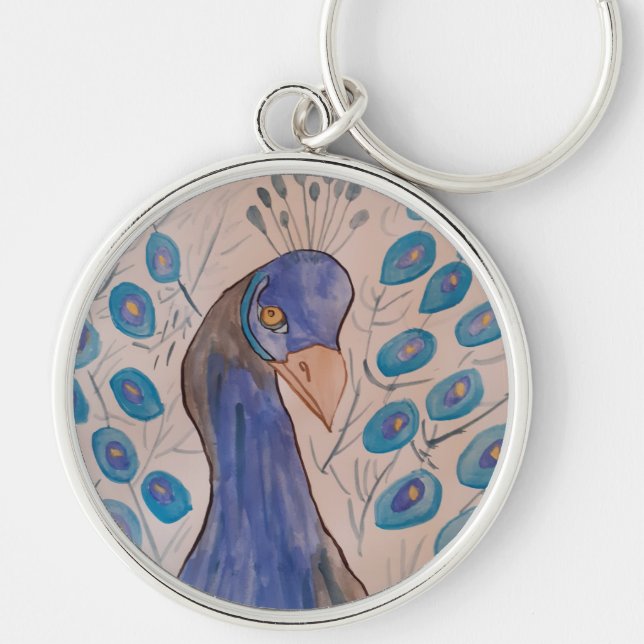 Peacock Blue Keychain (Front)