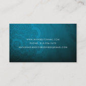 Peacock Blue Mandala Zen Business Card (Back)