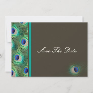 peacock blue mocha  teal Save the date