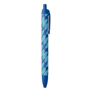 Peacock blue modern watercolor leaf design pen