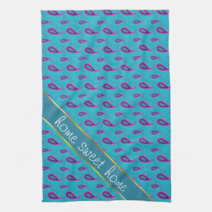 Peacock Blue Paisley Kitchen Towel