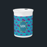 Peacock Blue Paisley Pitcher<br><div class="desc">Peacock blue and bright purple paisley - We have left all of the images used in this design customizable - You can play with them to your hearts content- Click the orange 'Customize This' button and highlight the image you want to remove, resize or rotate- have fun and enjoy this...</div>