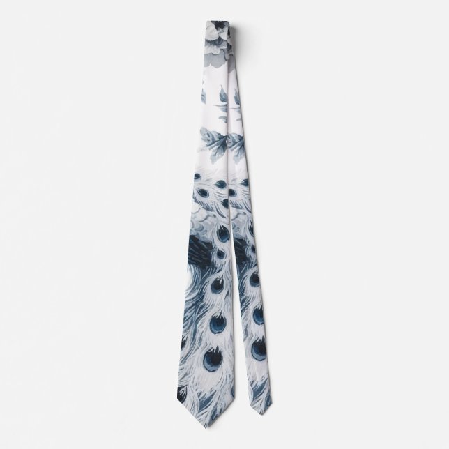 Peacock Blue pattern Neck Tie (Front)