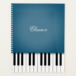 Peacock Blue Piano Music Keyboard Customized Planner