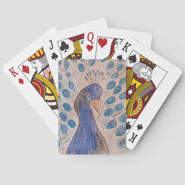 Peacock Blue Poker Cards (Back)