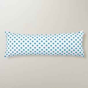 Peacock Blue Polka Dots Circles Body Pillow