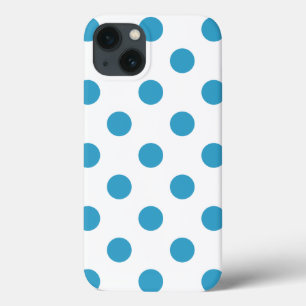 Peacock Blue Polka Dots Circles iPhone 13 Case