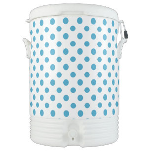 Peacock Blue Polka Dots Circles Cooler