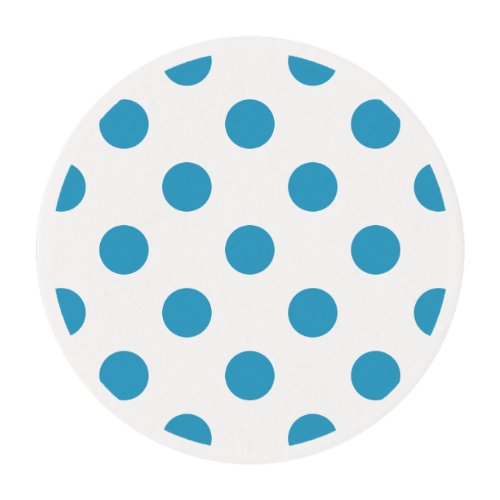 Peacock Blue Polka Dots Circles Edible Frosting Rounds