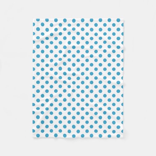 Peacock Blue Polka Dots Circles Fleece Blanket