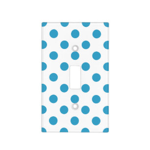 Peacock Blue Polka Dots Circles Light Switch Cover