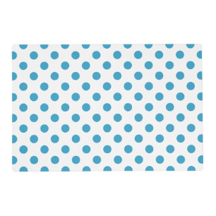 Peacock Blue Polka Dots Circles Placemat
