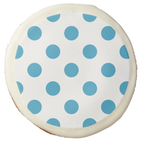 Peacock Blue Polka Dots Circles Sugar Cookie