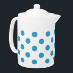 Peacock Blue Polka Dots Circles Teapot<br><div class="desc">Peacock Blue Polka Dots Circles
blue circles blue polka dots pattern
light blue polka dtos
blue circles or blue dots prints</div>