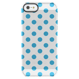 Peacock Blue Polka Dots Circles Clear iPhone SE/5/5s Case