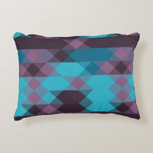peacock blue, purple, topaz blue and thunder accent pillow