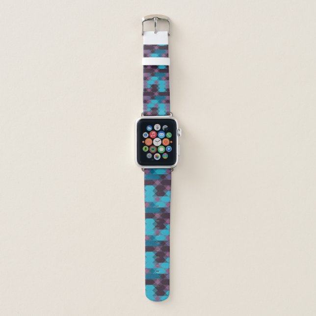 peacock blue, purple, topaz blue and thunder apple watch band (Front)