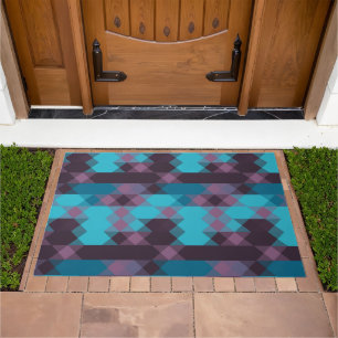 peacock blue, purple, topaz blue and thunder doormat