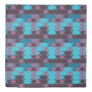 peacock blue, purple, topaz blue and thunder duvet cover