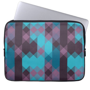 peacock blue, purple, topaz blue and thunder laptop sleeve