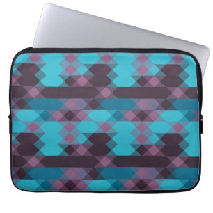 peacock blue, purple, topaz blue and thunder laptop sleeve