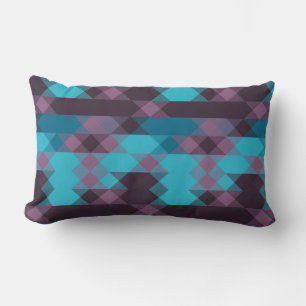 peacock blue, purple, topaz blue and thunder lumbar pillow